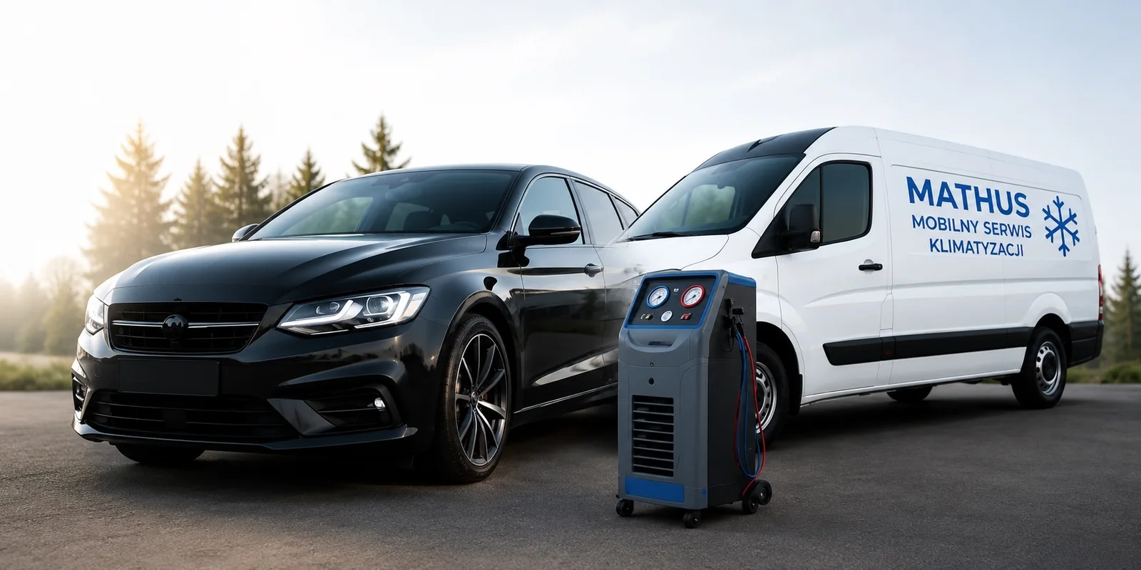 Samochód osobowy i mobilny serwis klimatyzacji Mathus